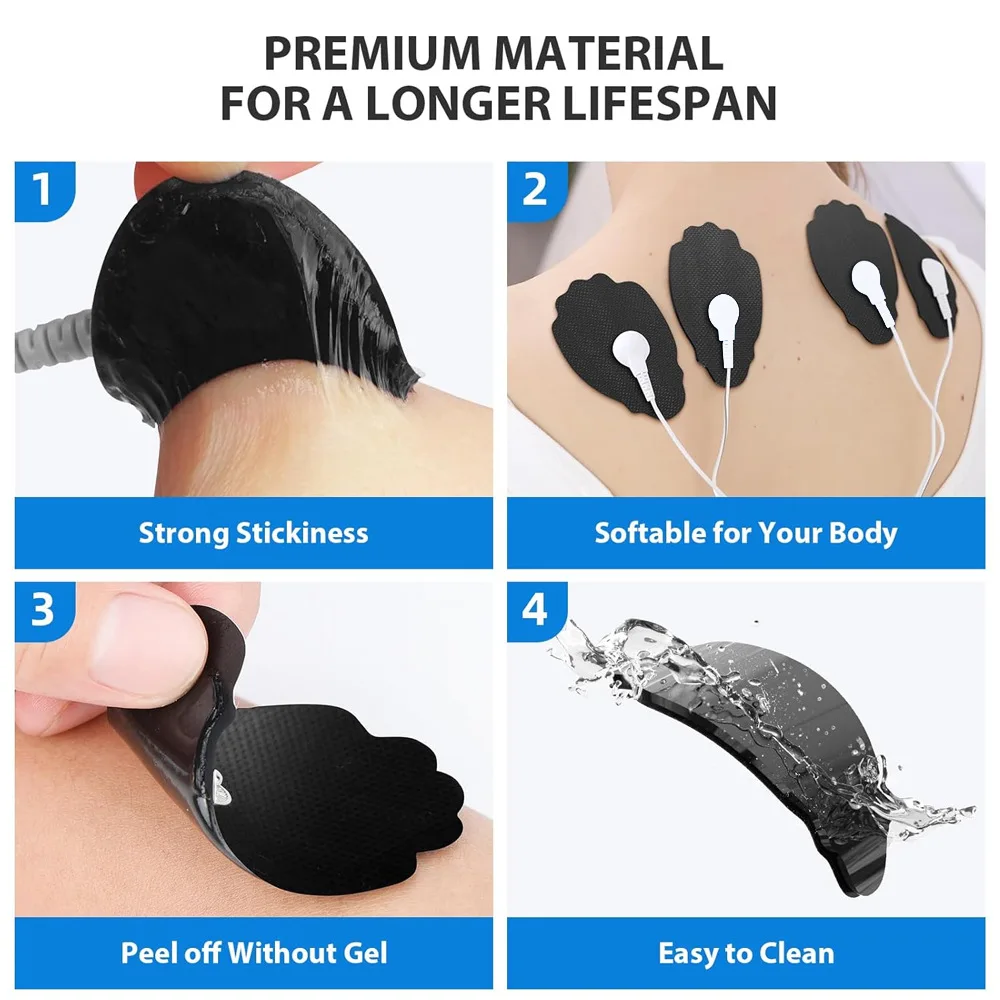 Physiotherapy Tens Machine Electrode Patches Massage Body EMS Acupuncture Muscle Stimulator Pad Conductive Gel Therapeutic Pulse view 6