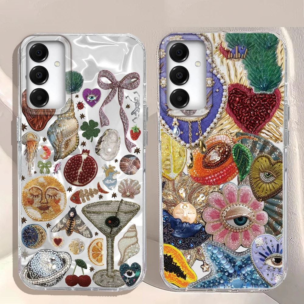Planet Fruit Sun Eye Phone Case for Samsung Galaxy A55 A56 A36 A26 A16 A53 A06 A14 A24 A34 A54 A15 A25 A35 A12 A22 A32 tpu Cover