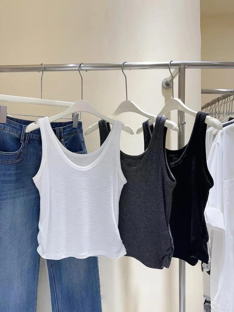 Women's 95 Cotton Strap Vest Sleeveless Base Layer Inner Wear Summer New Style plus Size Slim Fit Tank Top Casual Comfortable
