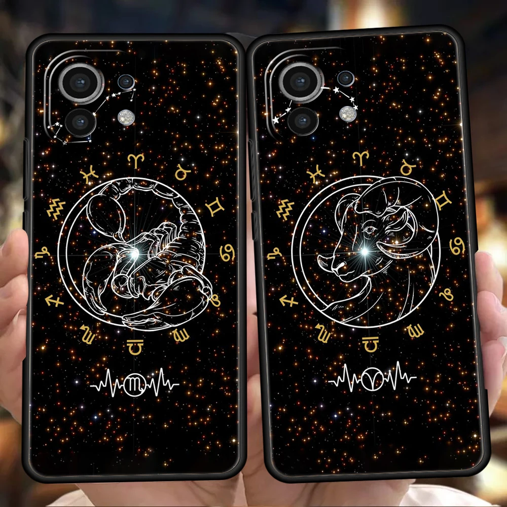 Cartoon Zodiac Phone Case for Xiaomi Poco F4 F3 X3 X4 X5 GT NFC M3 M4 11 Ultra 12 12T 13 Note 10 Pro Lite 5G Silicone Cover Bags