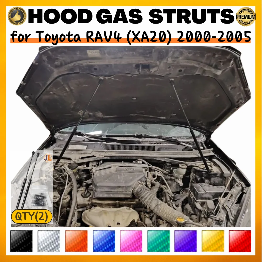 

Qty(2) Hood Struts for Toyota RAV4 (XA20) 2000-2005 Front Bonnet Modify Gas Springs Shock Absorber Lift Supports Dampers