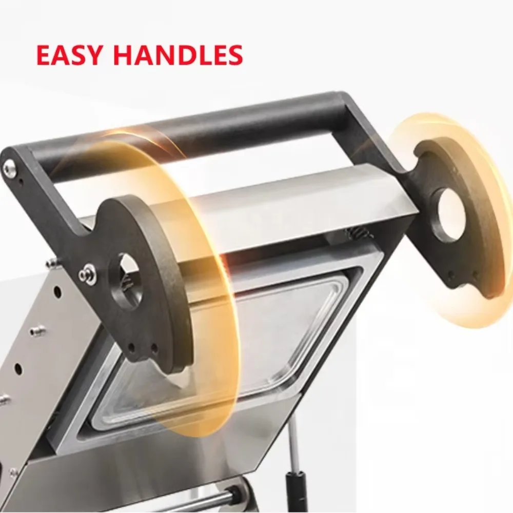Manual Food Tray Heat Sealing Machine, Plastic Sandwich Tray & Aluminum Foil Container Tray Sealer Equipment for Shop Use