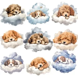 Cartoon Cute Little Milk Dog Sleeping Sticker Bag Retro Character Hand Tent DIY Collage Scrapbooking Accessorie Stationery