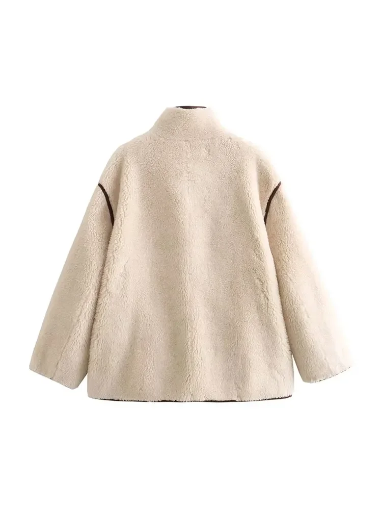 2024 Winter Fleece Jacket Women Faux Wool Coat Woman Warm Jackets for Women Streetwear New Outerwear