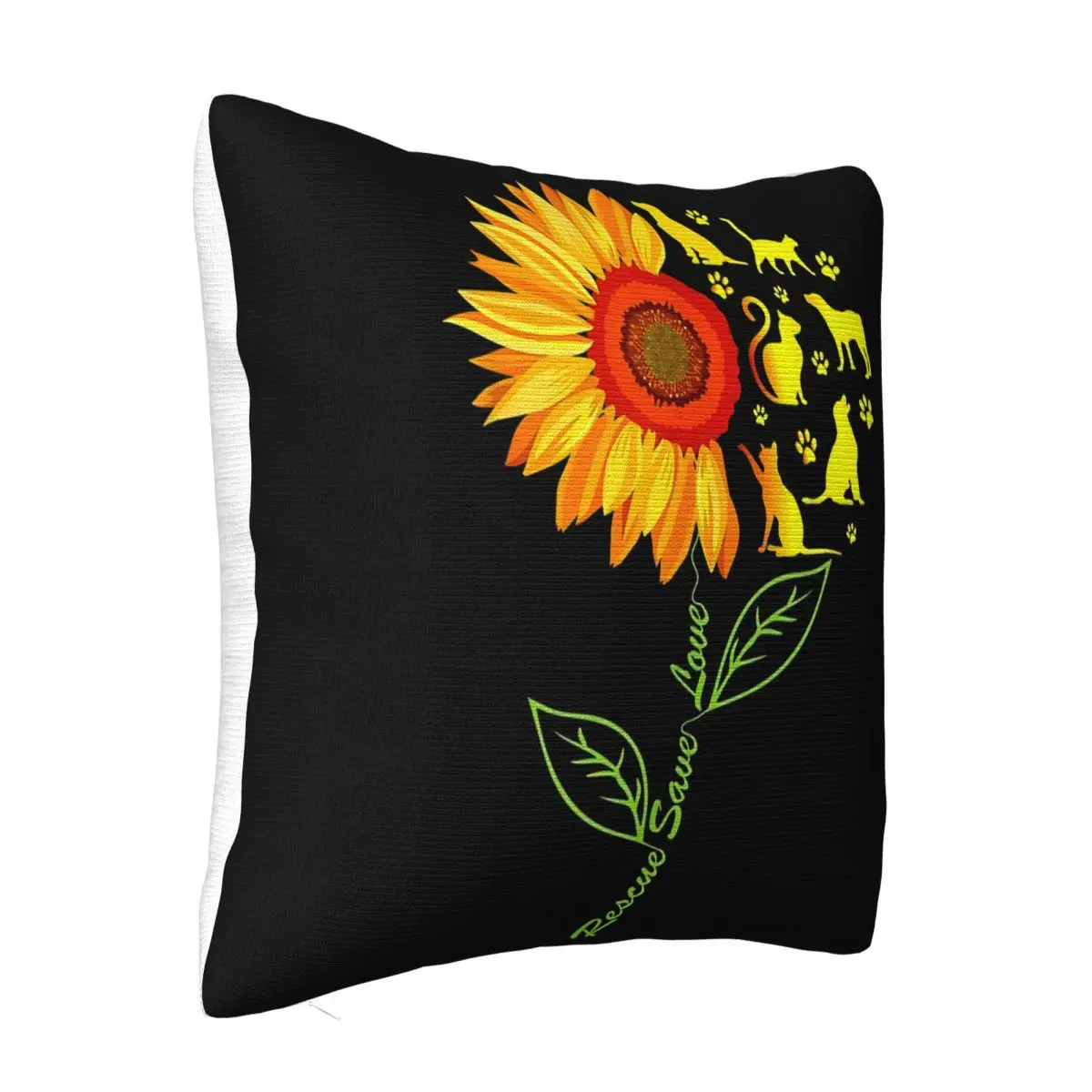 Rescue Save Love Pet Animal Shelter Sunflower Gift Vintage Men Gift Tee Pillow Case