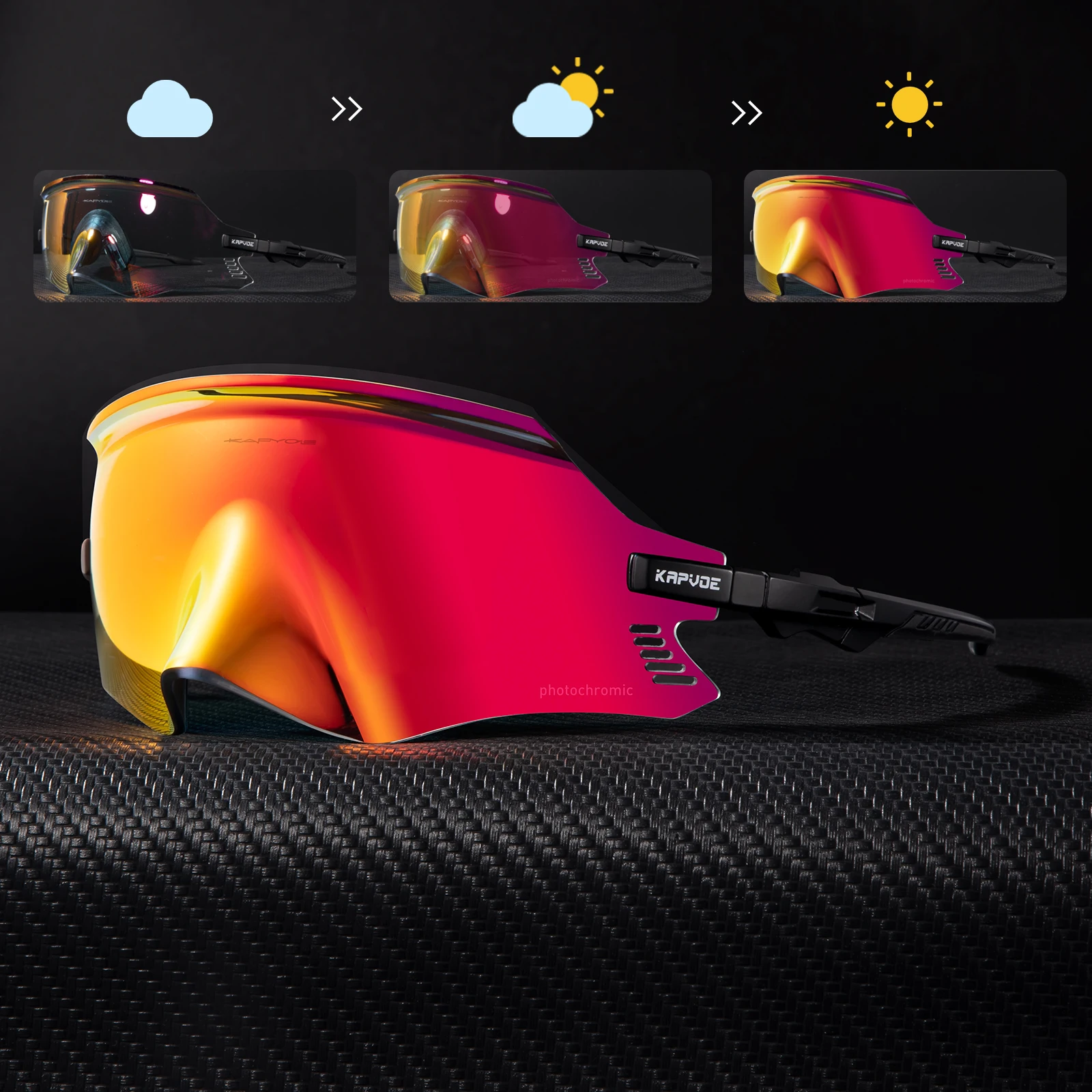 KAPOVE Photochrome Berge Sport Rennrad Sonnenbrille UV400 Radfahren Brillen Männer Frauen Fahrrad Reiten Fahren Gläser