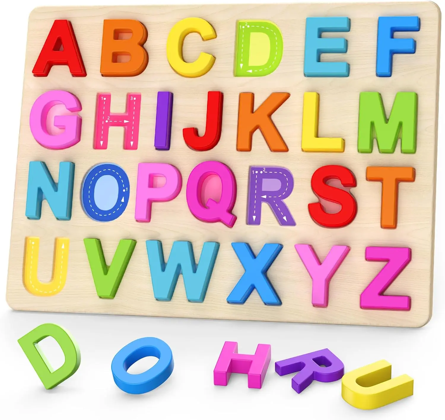 

Wooden Alphabet Puzzles for Toddlers ABC Learning Toys Preschool Educational Gift for Kids
