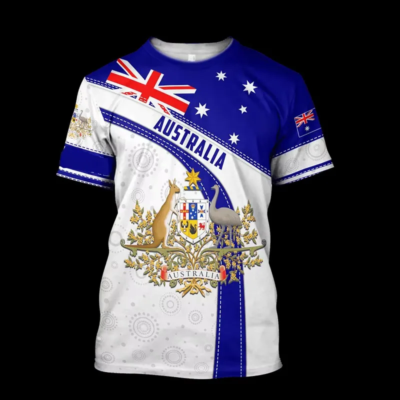 Men's Breathable Polo Shirt, Australian Flag Multi-Color Printed Fan Shirt
