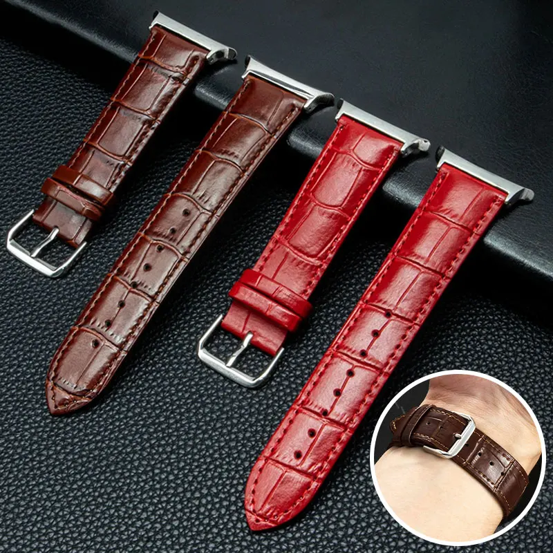 Кожаный ремешок для Samsung Galaxy Watch 8 40 44 мм/8 Классический 46 мм Разъем из нержавеющей стали Аксессуар Galaxy Watch Ultra 2025 Band