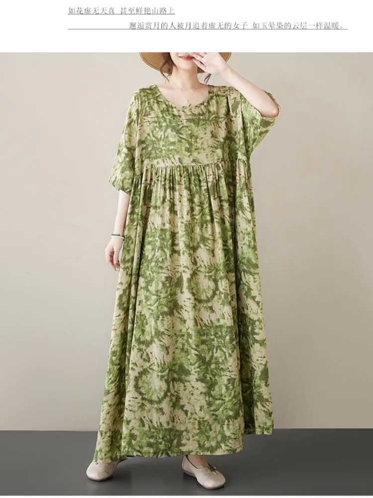 Robe longue plissée à imprimé floral pour femmes, robes à volants pour femmes, manches courtes, décontracté, été, mode