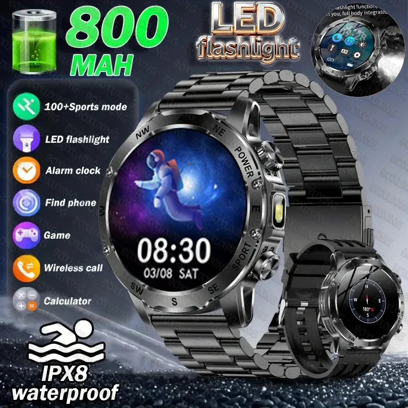 

2025 New T-REX3 Military Outdoor SmartWatch Men Fitness Run RIDE Swim GPS Tracker 1ATM Compass Bluetooth call Sports Smart Watch