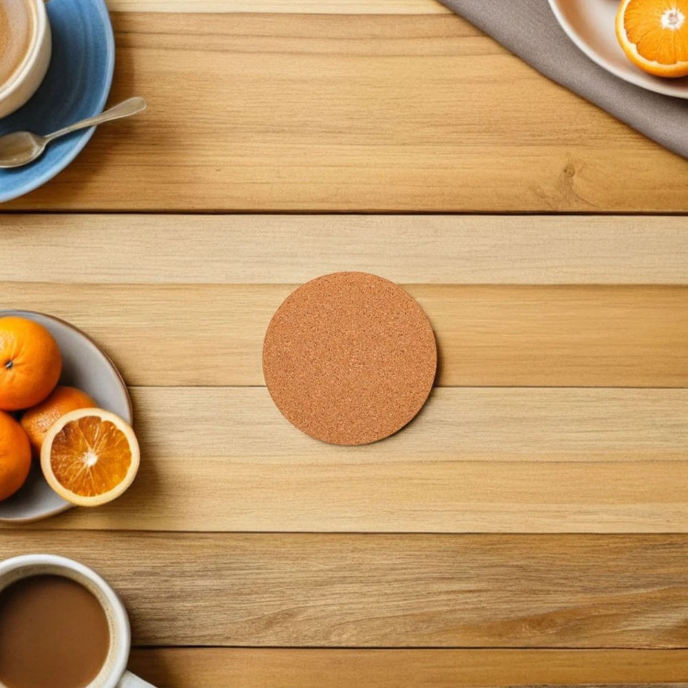 

12pcs Round Cork Coasters Self Adhesive Heat Resistant Cup Mats for DIY Crafts Furniture Pads Decor Home Tableware
