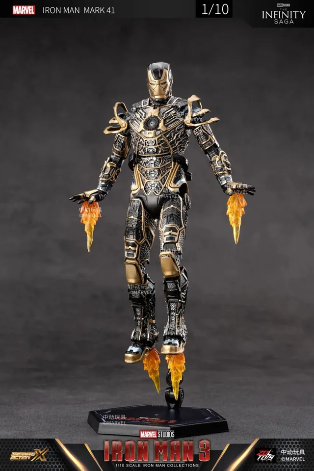 Original ZD Marvel Toys Iron Man 3 MARK41 Bones Action Figure Tony
