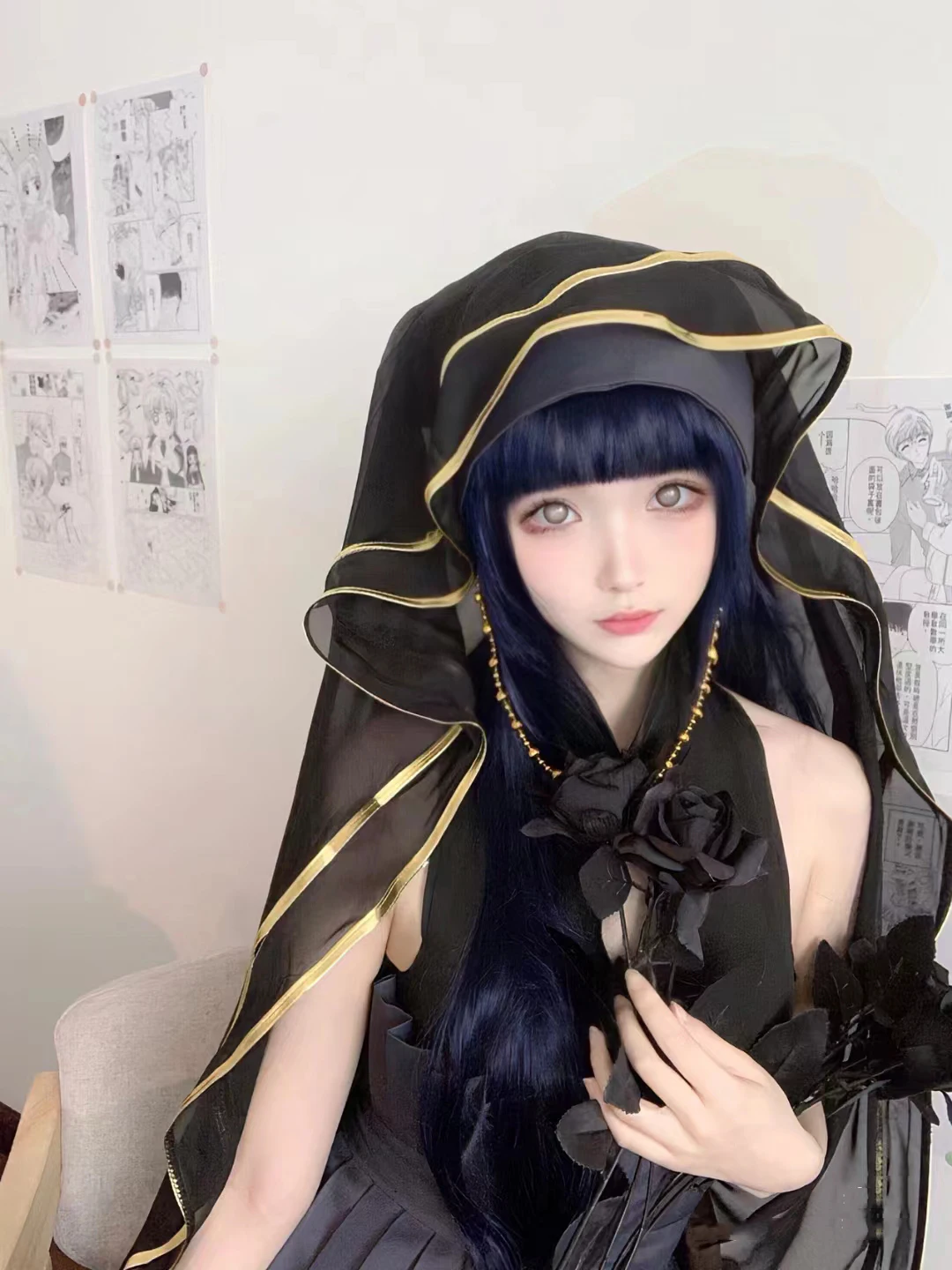 anime cosplay black dress Gvavaya Anime Cosplay Utau Tsukiyomi Black Dress Utau Hoshina Gothic L
