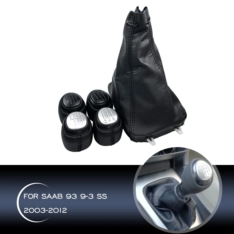 

5/6 Speed Gear Shift Knob Lever Shifter Head Gaiter Boot For SAAB 93 9-3 SS 2003 2004 2005 2006 2007 2008 2009 2010 2011 2012