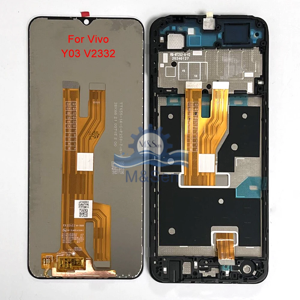 Original For Vivo Y02 LCD Y02T V2254 V2252 Display Y02A V2234_PK Screen+Touch Panel Digitizer Frame For Vivo Y02S LCD Y03 V2332