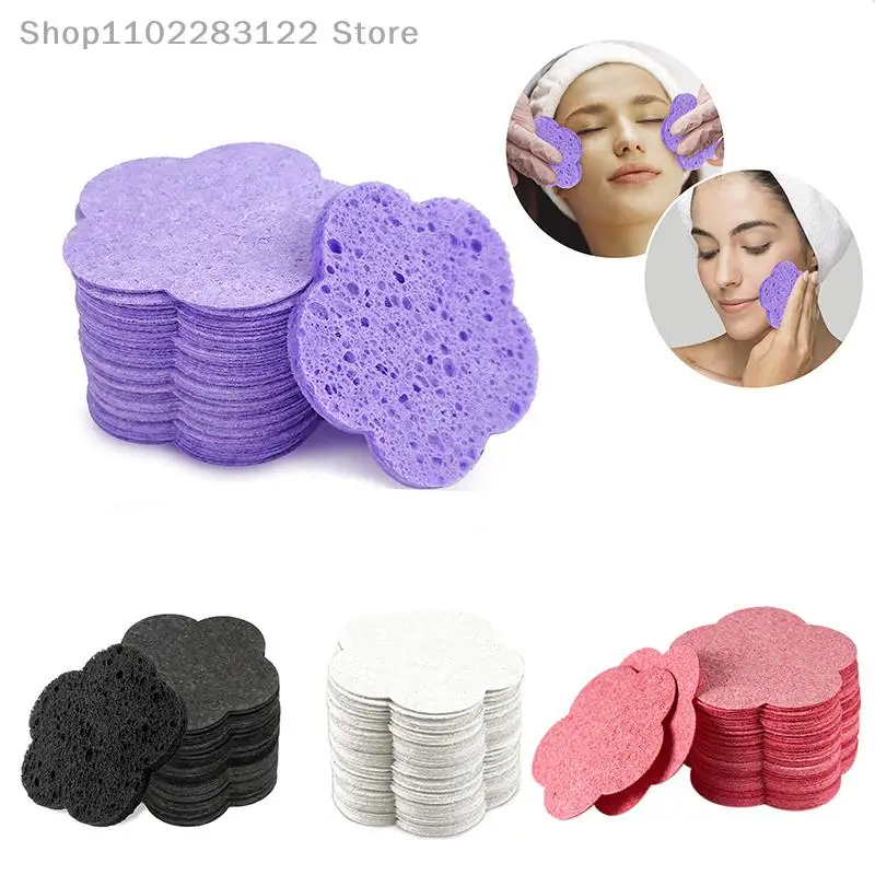 Plum-Shaped Face Cleaning Sponge Pad For Exfoliator Mask Facial Spa Massage Makeup Removal Thicker Compress Natural Cellulose