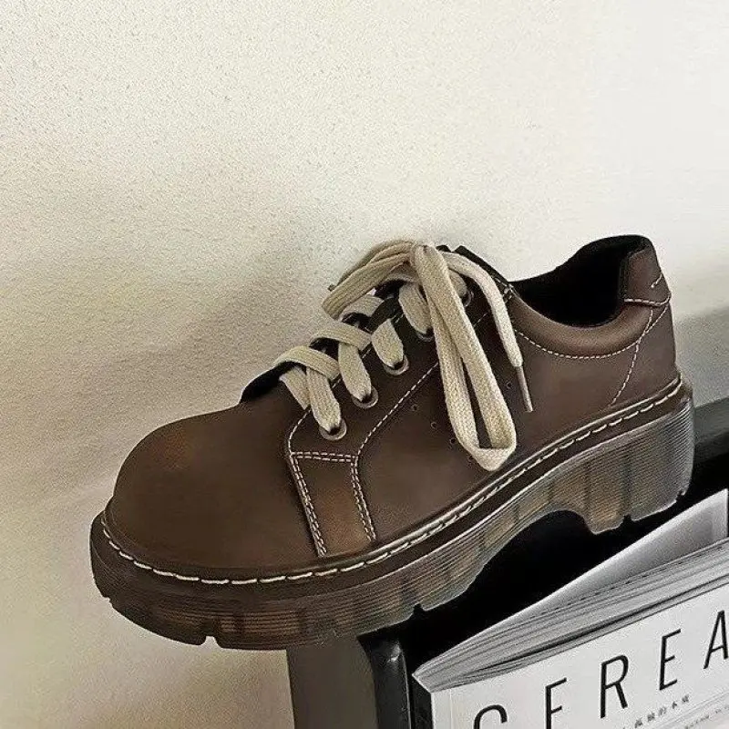 Новинка 2024, женские оксфорды 35-40, женская обувь, женская кожаная удобная обувь в стиле ретро с прострочкой, женская модная коричневая обувь Новинка 2024, женские оксфорды 35-40, женская обувь, женская кожаная удобная обувь в стиле ретро с прострочкой, женская модная коричневая обувь
