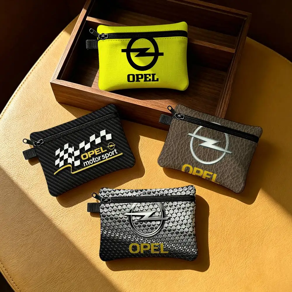 Car Logo O-OPEL-ES Zippered Coin Purse with Detachable Carabiner – Mini Coin and Key Pouch
