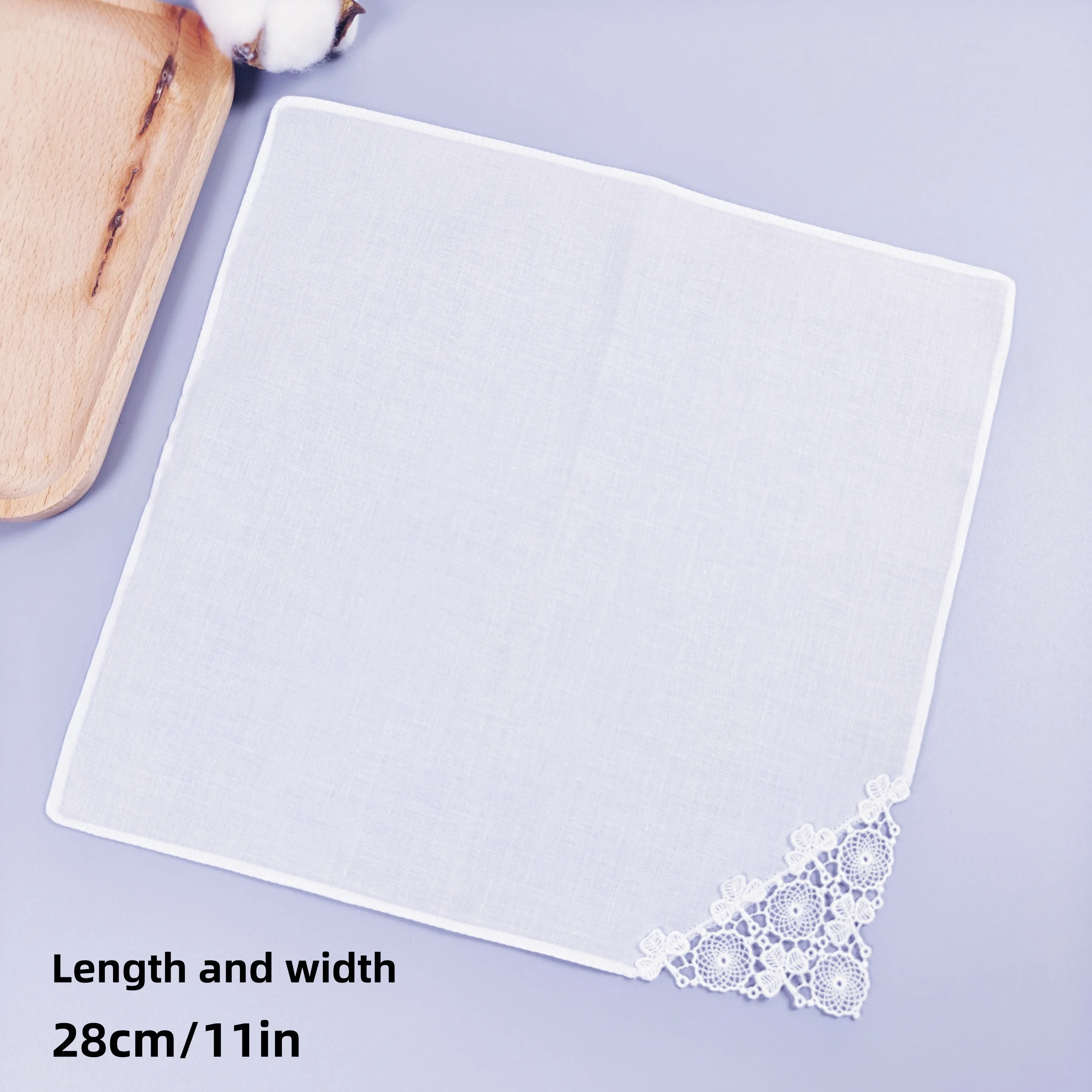 28 CM/11IN, 3/6 PZ sottile tessuto di puro cotone fazzoletto di pizzo decorazione di nozze ornamento per la casa decorazione borsa fazzoletto solido c