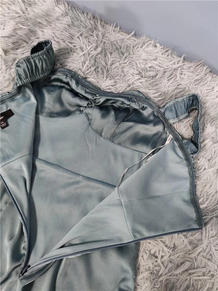 Sexy Glad Satijn Lange Dr DIY Gordel Split Been Verlenging Een-schouder Jurk Ins Sle ort Sve Wrap rond Bodycon Dr