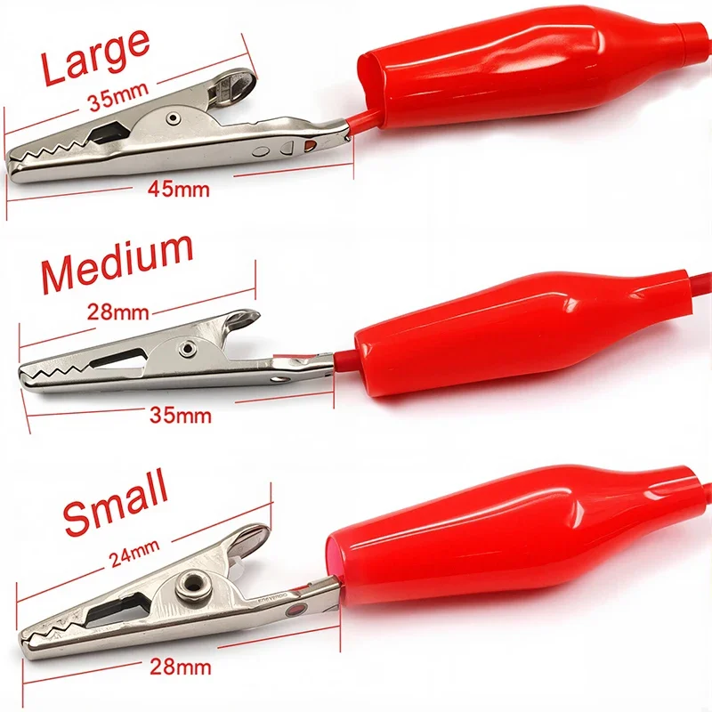 50cm Alligator Clips Double Head Test Clamp 28mm 35mm 45mm DIY Battery Power Cord Sheath for Electric Circuit Connection
