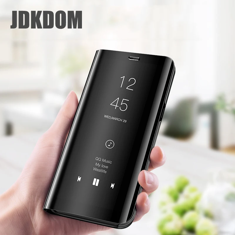 JDKDOM Smart Mirror Flip Leather Phone Case For Xiaomi Poco M6 X6 F6 X7 Pro Shockproof Protective Cover