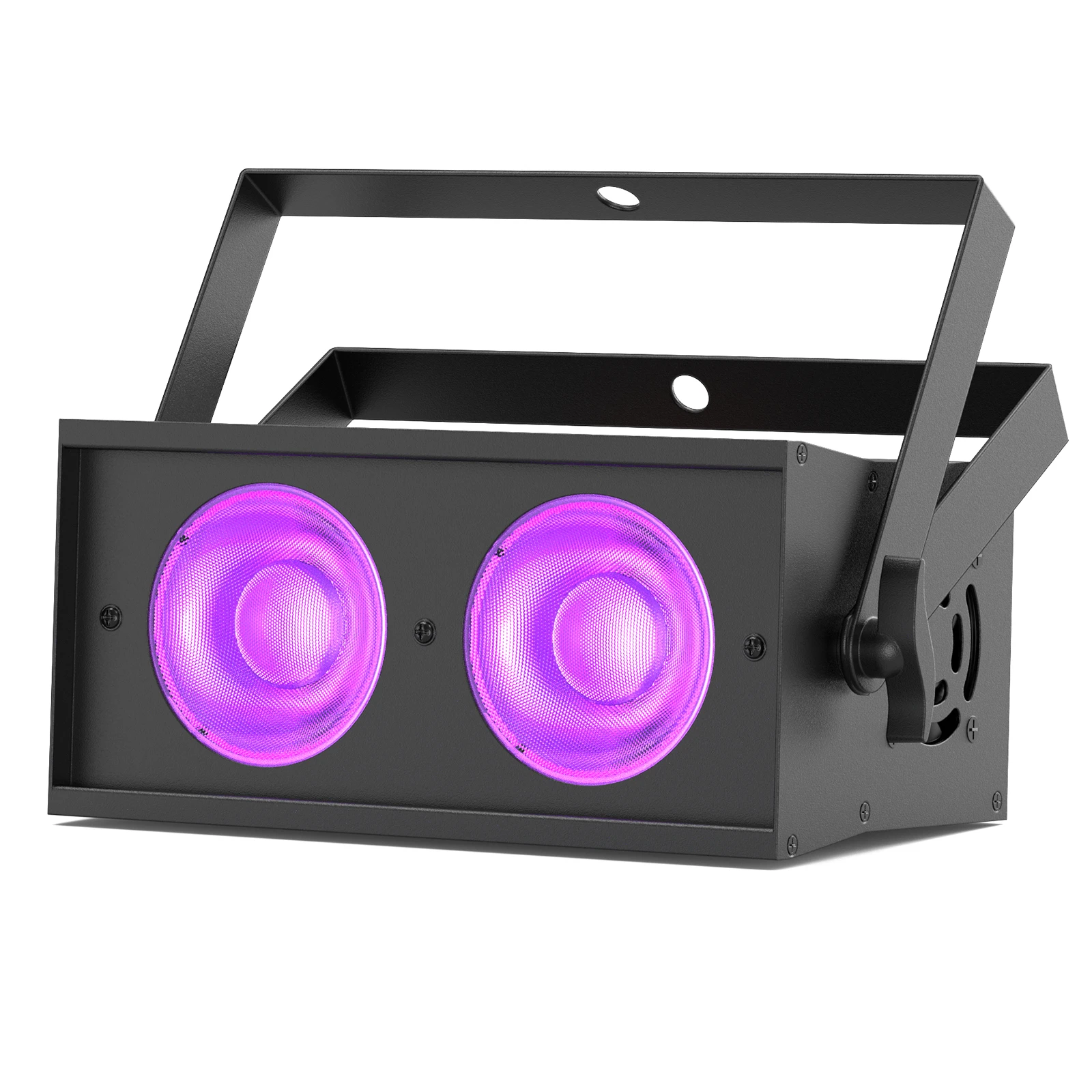 Yiflamefly Mini 100W RGBW COB LED Farbwechsel-Par-Scheinwerfer 2-Augen-Flutlicht-Blinder DMX Bühnenbeleuchtung für Disco, KTV, Bar, Hochzeit, Party