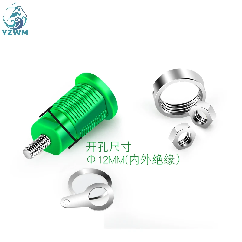 High voltage safety 4mm panel banana socket hole current 32A terminal connector opening 12mm plug