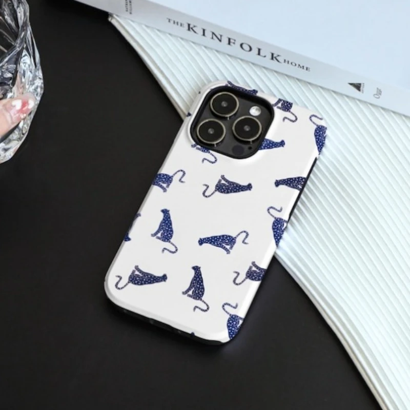 حافظة هاتف مغناطيسية لهاتف آيفون 17 16 15 14 13 12 11 16e Air PRO Plus غطاء مقاوم للصدمات من الأكريليك الصلب بطبعة الفهد #2