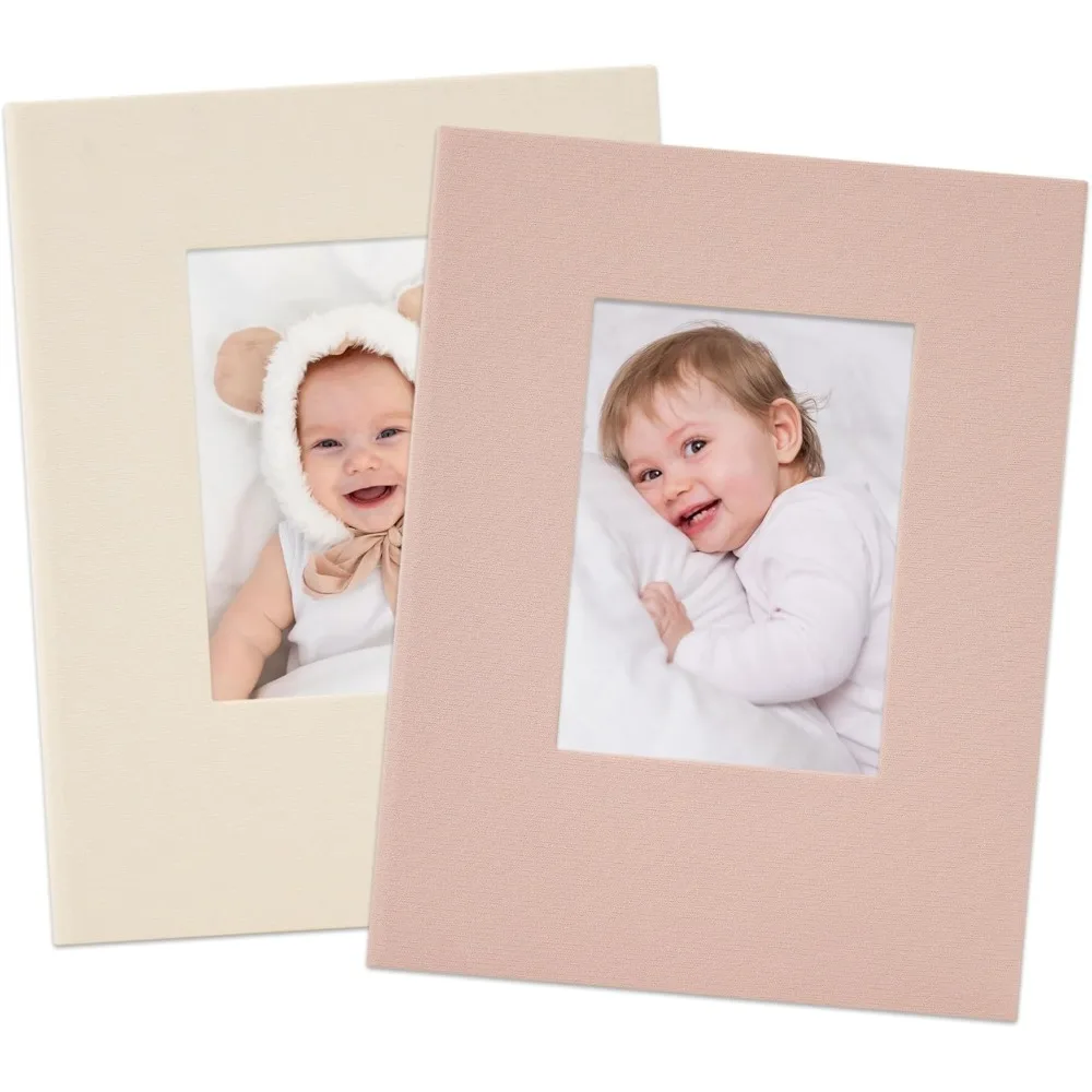 

Fabric Cover Photo Album, Each Picture Book Holds 52 Photos for 4x6 Pictures, 2-Pack Small Memory Books for Fam