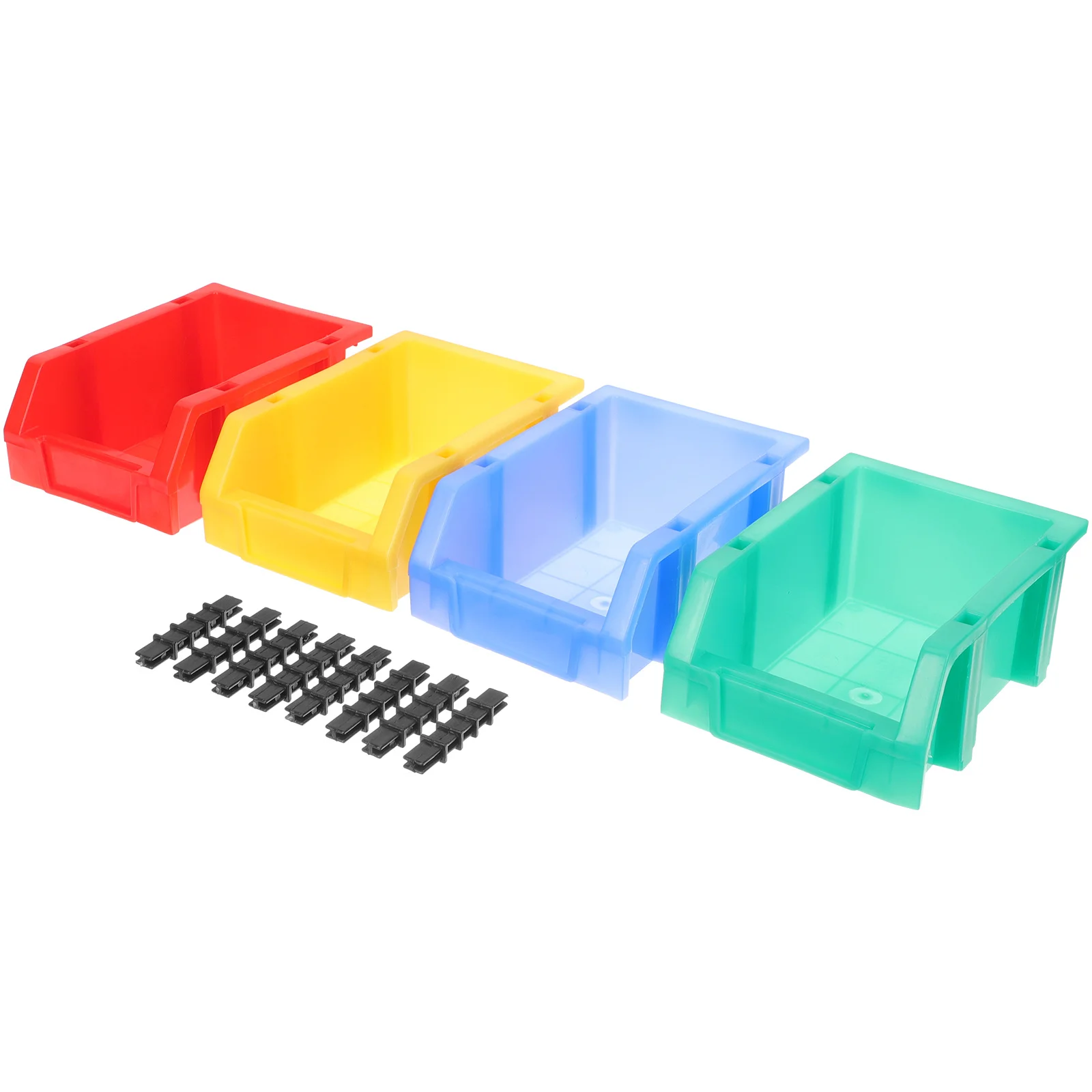 

1Set Nesting Shelf Bin Boxes Sturdy Portable Plastic Storage Containers for Warehouse Parts Sundries Tool Candy Snack Sorting