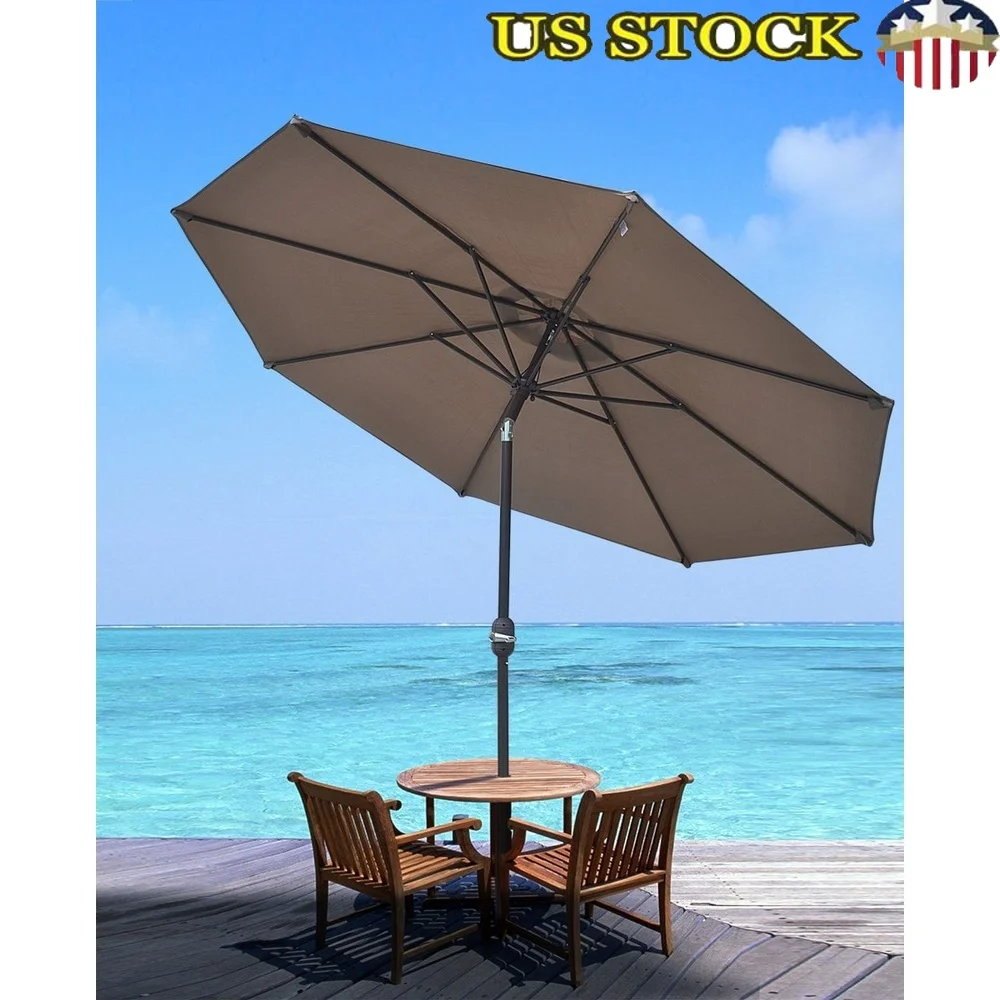 

9ft Outdoor Patio Umbrella Sunshade Garden Canopy with Adjustable Tilt and Easy Open Mechanism Deck Pool Beach