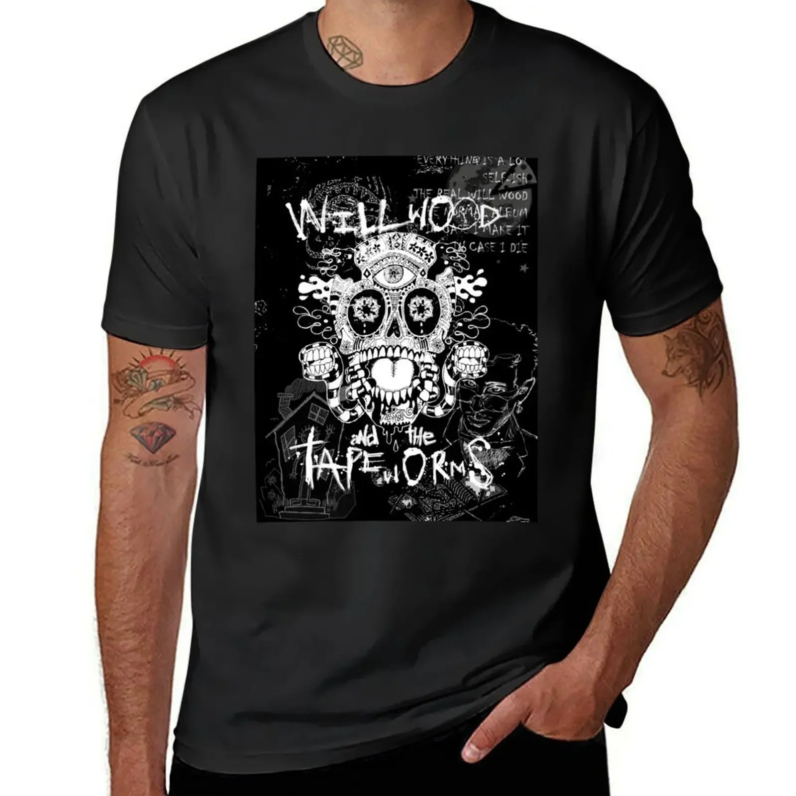 Will Wood and The Tapeworms Artwork Design T-Shirt vintage graphic tee Blouse sweat shirts, men