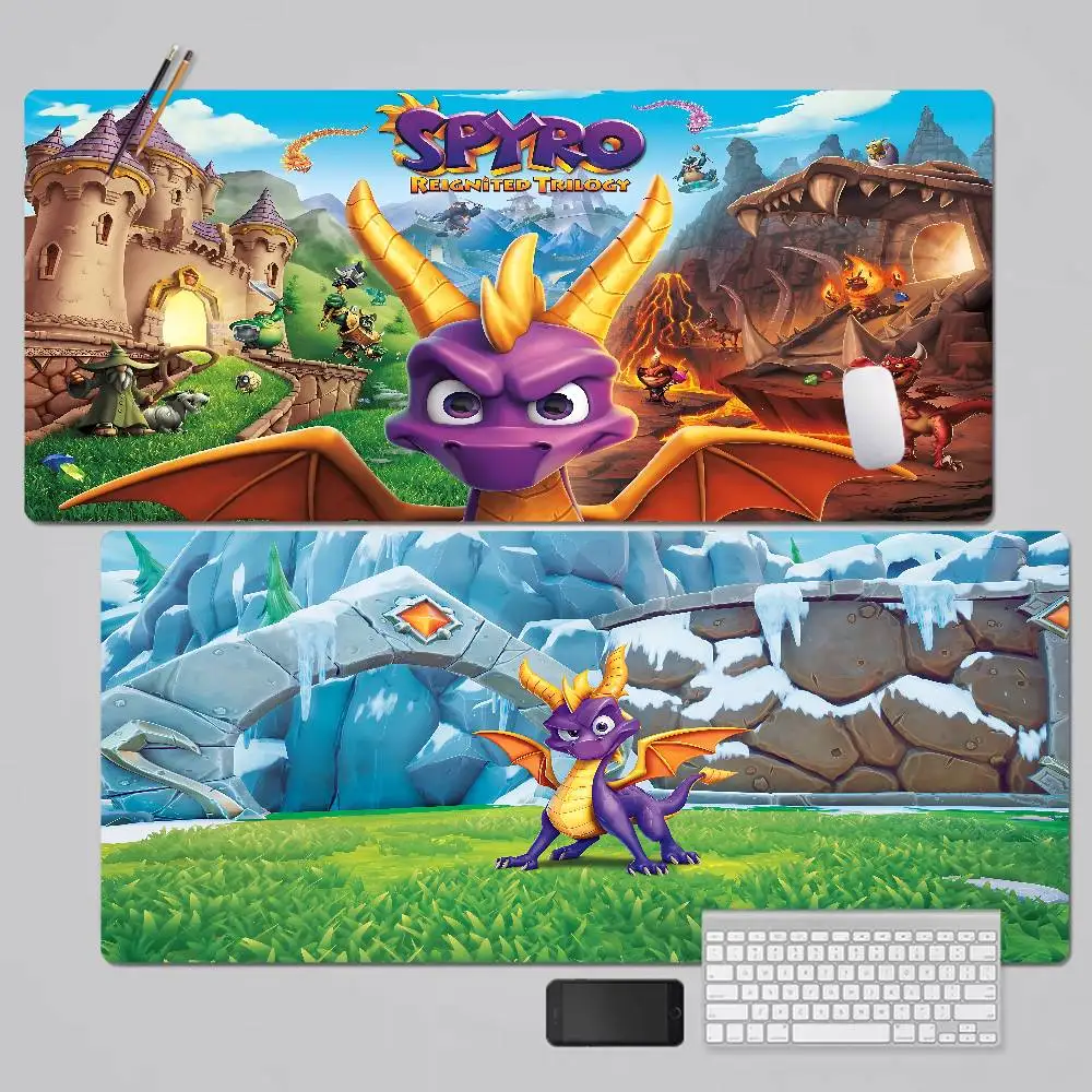 

Игровой коврик для мыши S-Spyro Dragon, противоскользящий, для ПК, геймерский коврик для стола, коврик для клавиатуры, коврик для мыши, мусмат