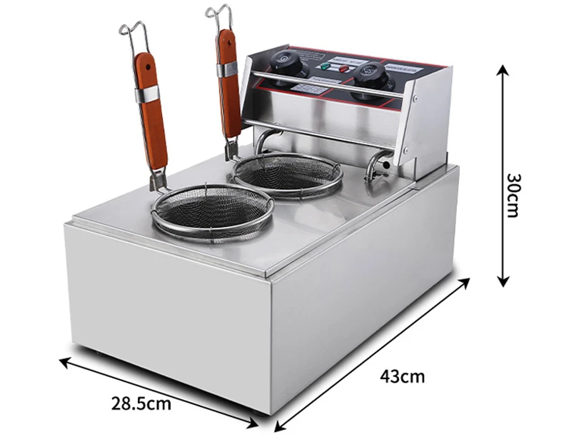 Stainless steel double head noodle cooking machine soup noodle stove desktop Malatang pot