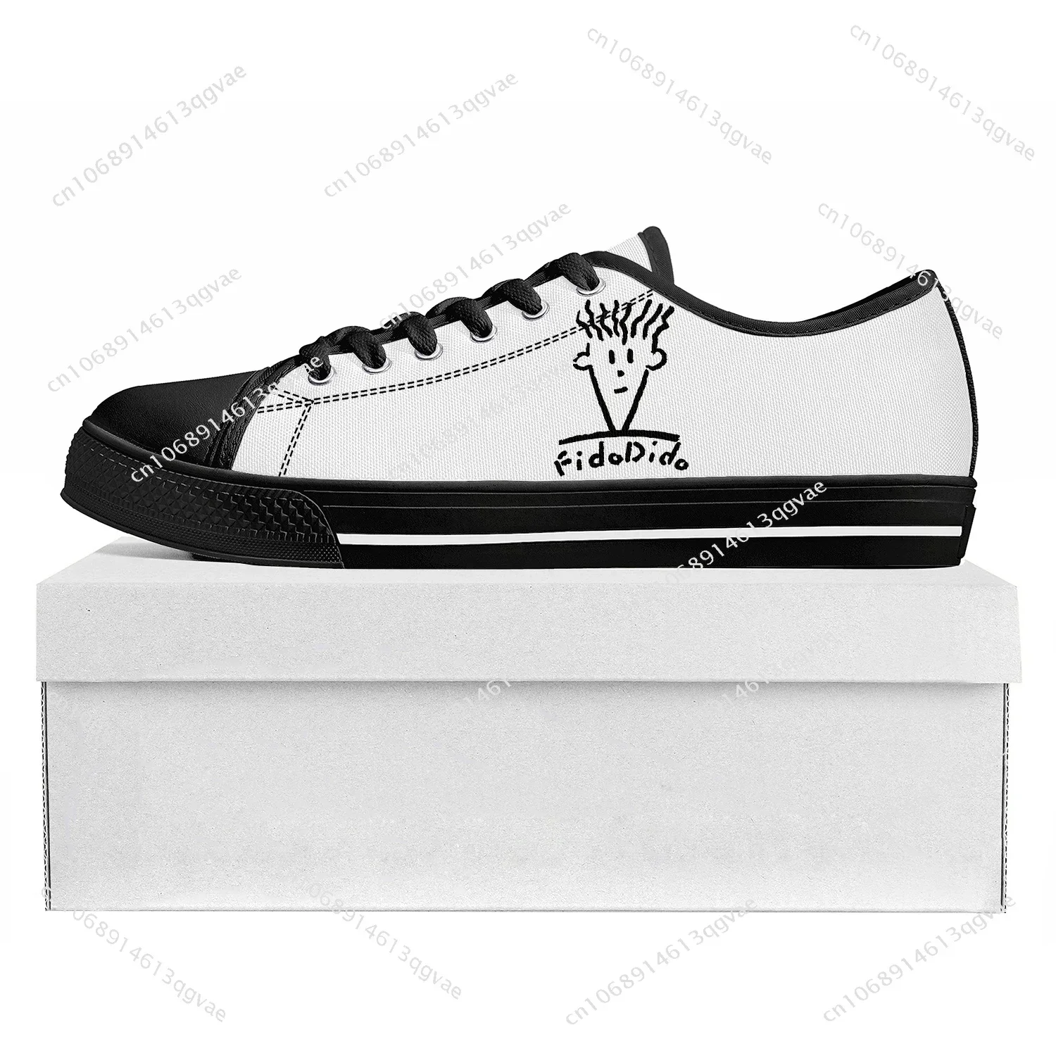 Fido Dido Low Top Sneakers Mens Womens Teenager High Quality Sneaker Canvas Custom Made Shoes Casual Couple Customize Shoe Black