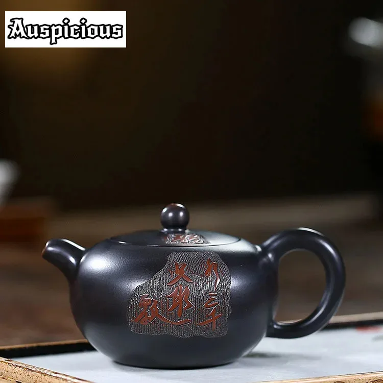 190ml Yixing Purple Clay Teapots Famous Handmade Tea Pot Raw Ore Beauty Nixing Pottery Kettle Chinese Zisha Tea Set Customized