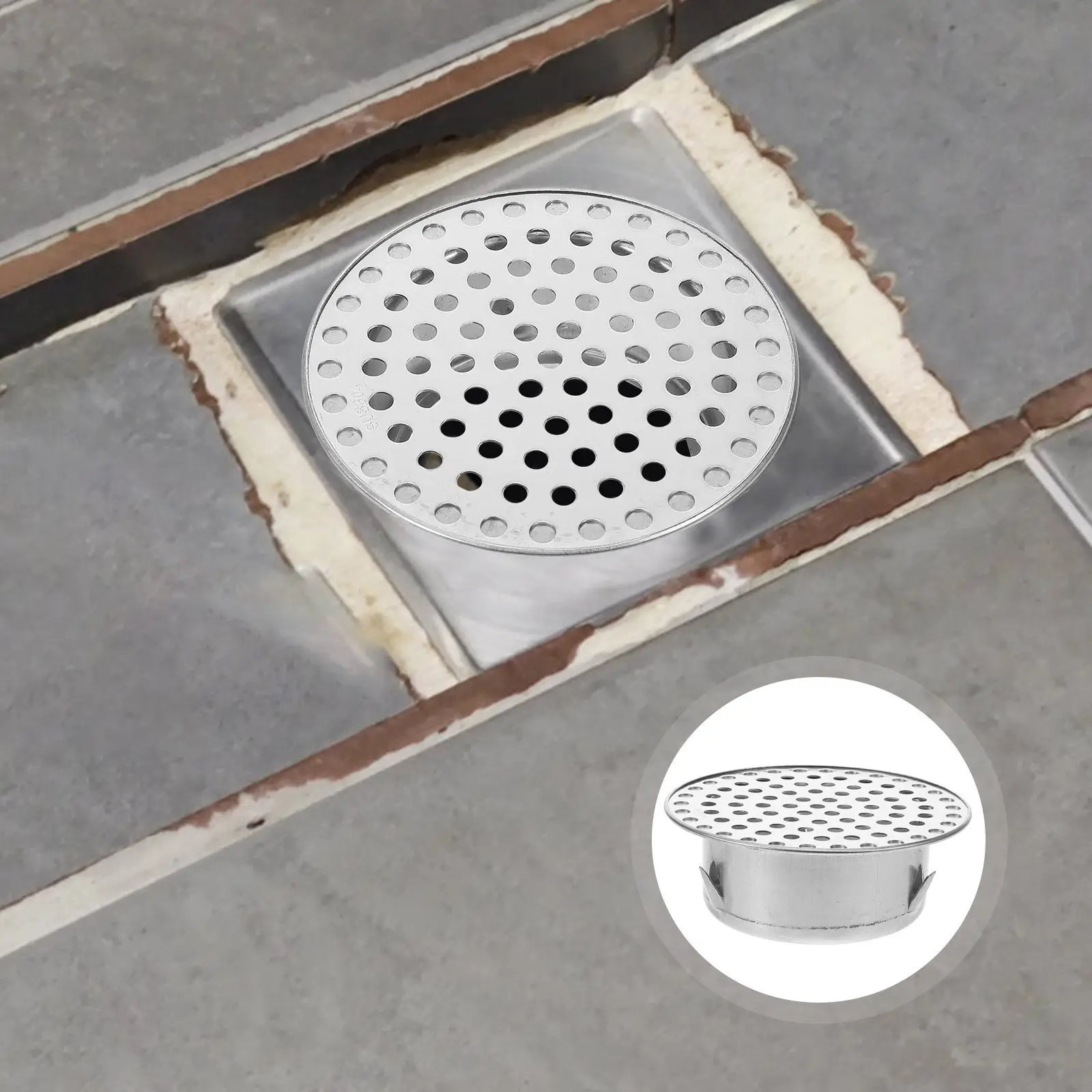 Stainless Steel Floor Drain Cover Round Removable Filter Smooth Edges No Scratch Easy DIY Install for Outdoor Garden Balcony