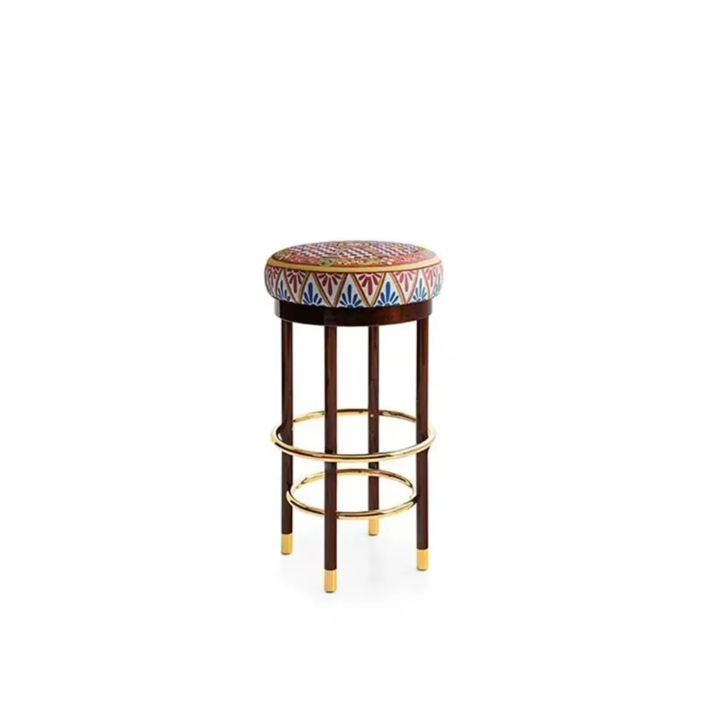 

Parquet design fabric bar chair, light luxury checkout page bar stool