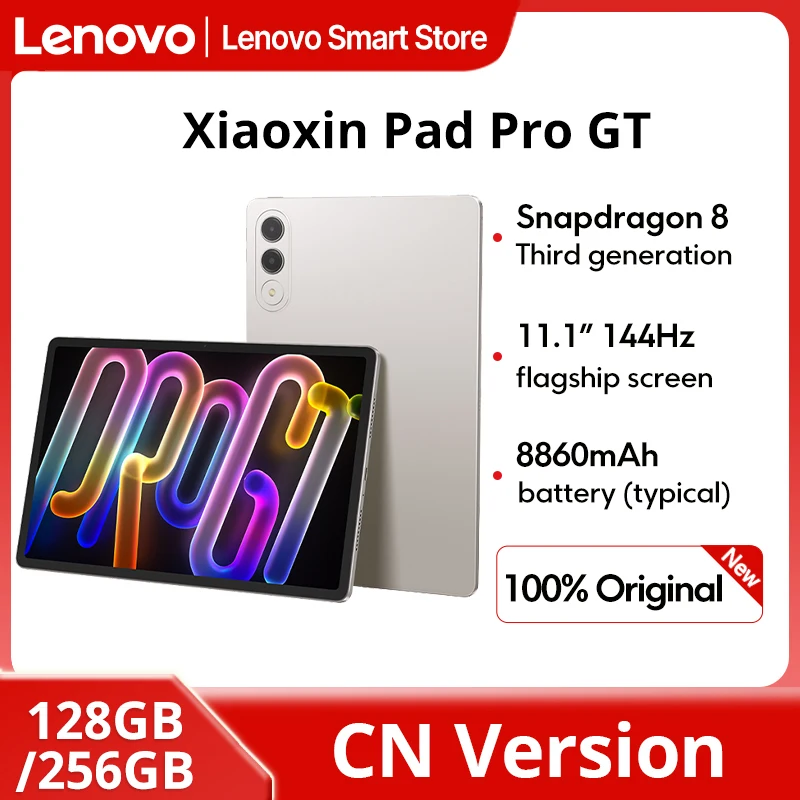 Lenovo Xiaoxin Pad Pro GT 2025 11.1'' Tablet 128 256 GB Snapdragon 8 Gen3 144Hz 3.2K LCD Display13MP Camera 68W Charging 8860mAh