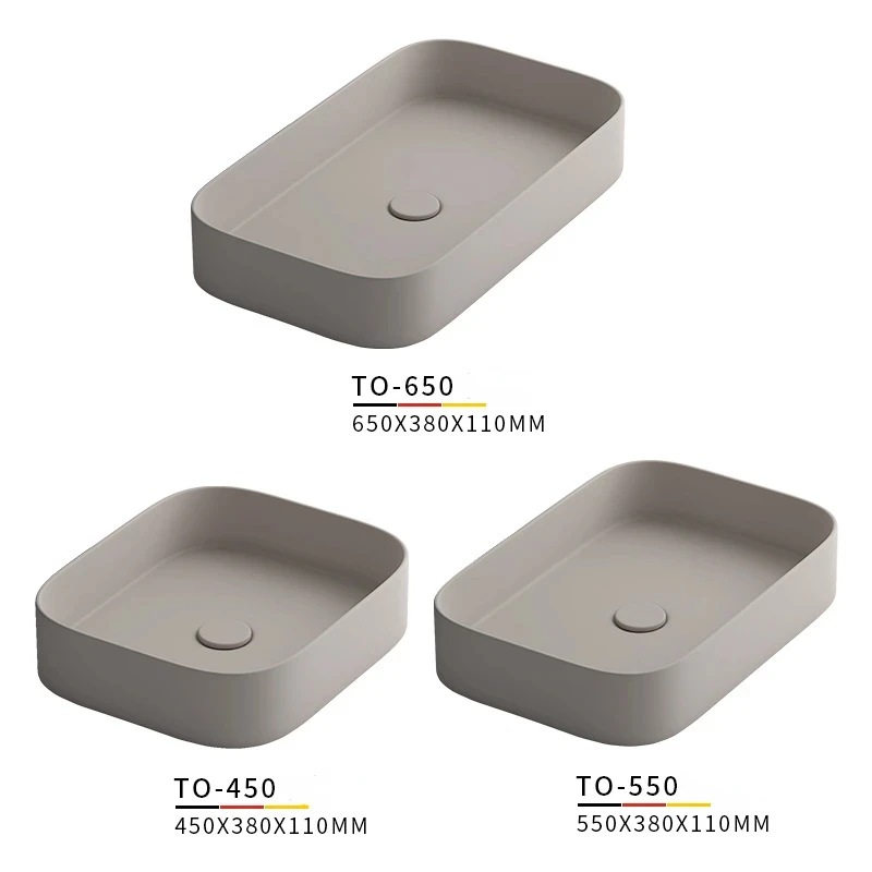 Nordic Simple Washbasin Ceramic Bathroom Sinks Khaki Glass Vessel Single Bowl Shampoo Basin YX456TB