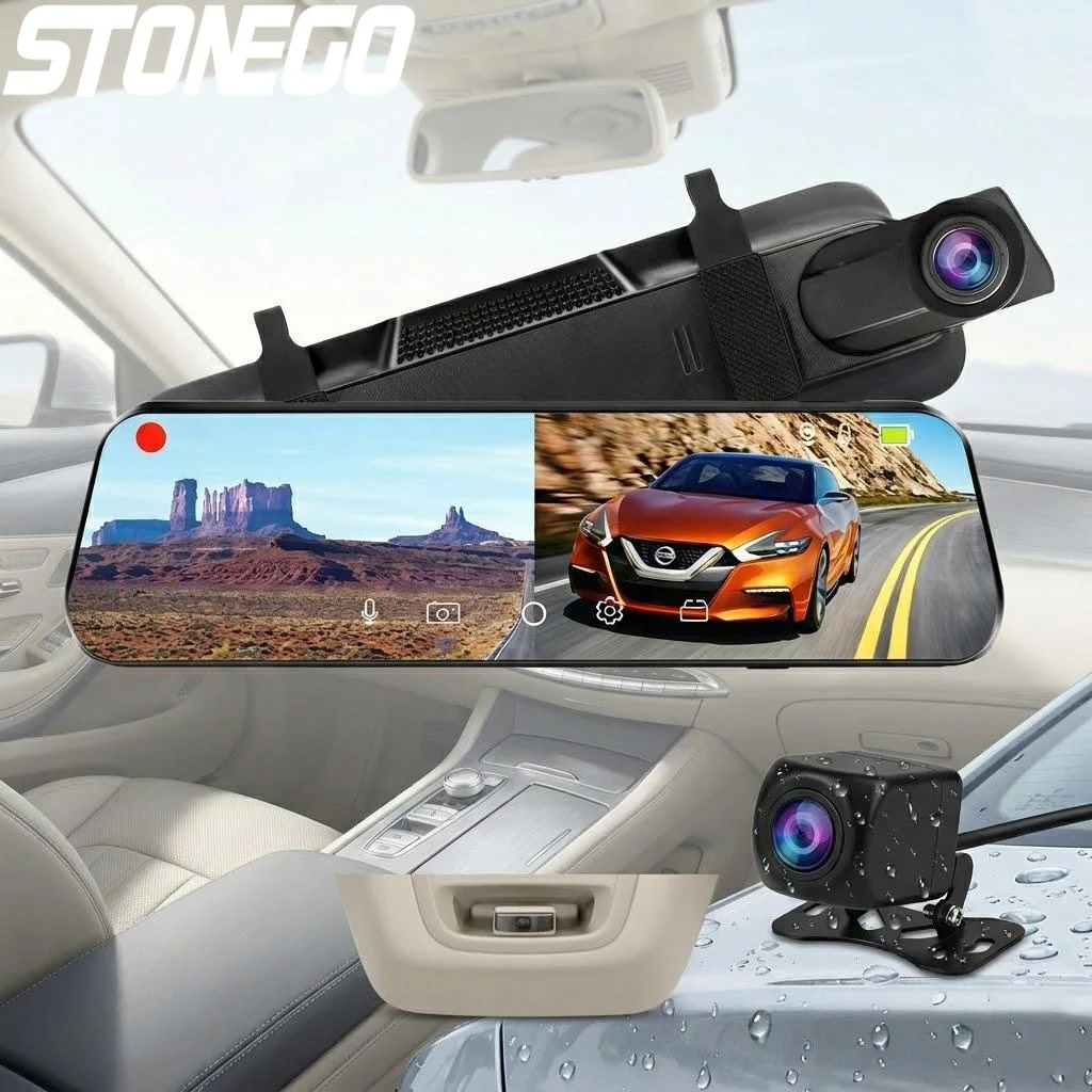 4K WiFi Touchscreen Dual Camera Car DVR Front Rear Dash Cam 24H Parking Monitor Media Recorder