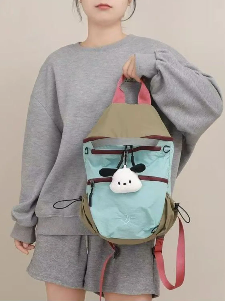 Outdoor Casual Color Block Backpack 2026 New Style Women's Small Travel Backpack Lightweight Bookbag Soft Handle Waterproof
