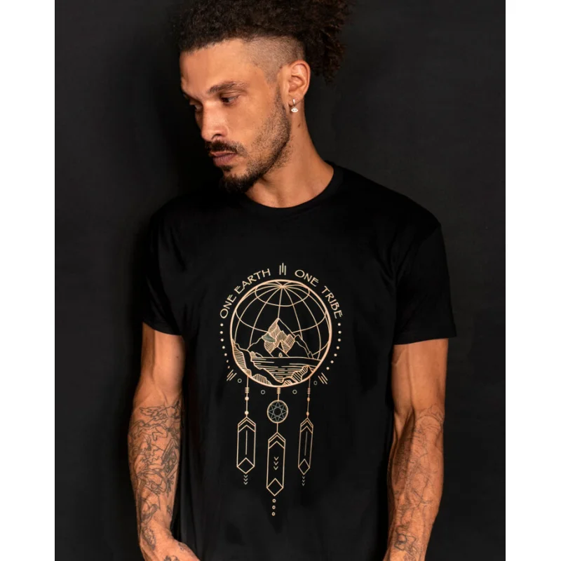 

One Earth One Tribe T shirt 100% cotton print Gift Tee All size Tops No One Is Illegal Humor Graphic Clothes Cool present