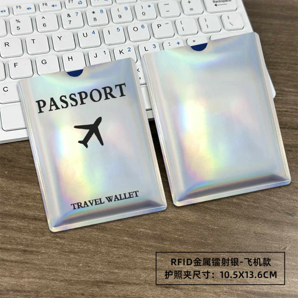 جديد مكافحة المغناطيسي جواز السفر الغطاء الواقي مكافحة سرقة فرشاة الألومنيوم احباط حقيبة جواز السفر غطاء تتفاعل حامل جواز السفر #2