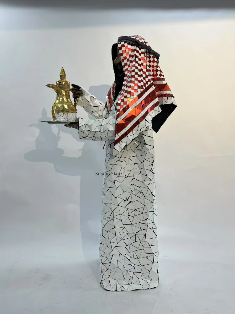 Srebrne lustro Męski kostium Nakrycie głowy Dzbanek na wino Filiżanka do herbaty Ręcznie robione kostiumy Tostowanie Odzież Występ na scenie Złoty garnitur