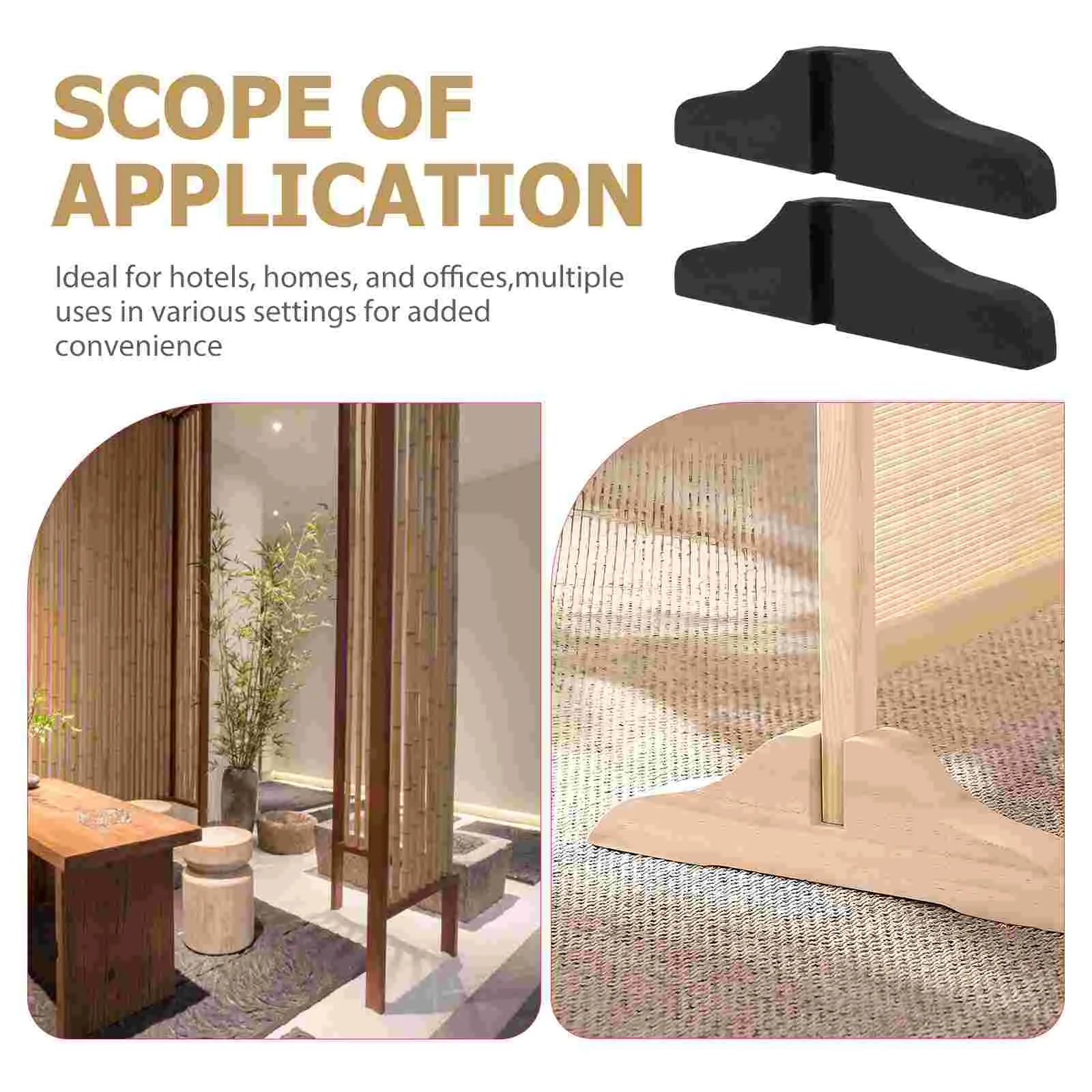 2 Pcs Screen Bracket Partition Feet Room Divider Support for Pet Gates Indoor Floor Wooden Dog Office Pantry