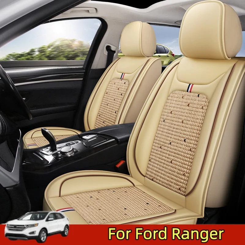 

For Ford Ranger Car seat cover Waterproof PU leather ice silk splicing comfortable full wrap wear-resistant seat cover