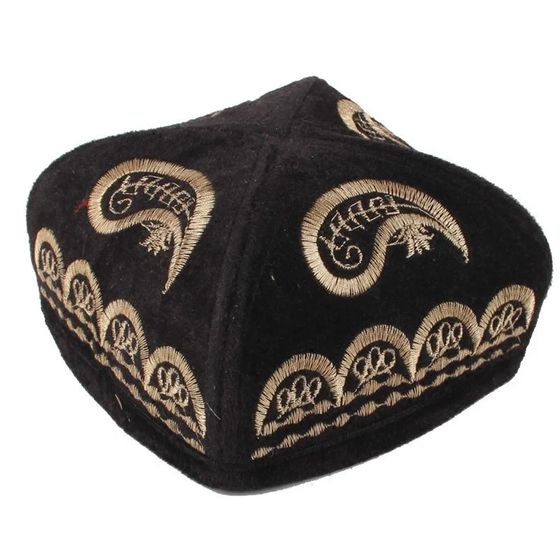 Sombrero musulmán para hombre, gorra nacional con estampado bordado, Manual de baile cuadrado, Hijab islámico Kufi de oración, nuevo estilo, envío gratuito